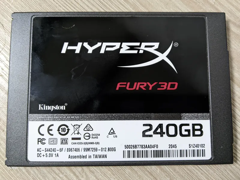 SSD накопитель HyperX Fury 3D 240GB