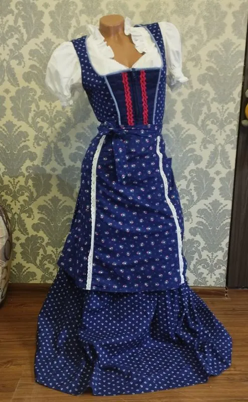 Винтажное дирндль платье 60-е баварский костюм сарафан октобер...