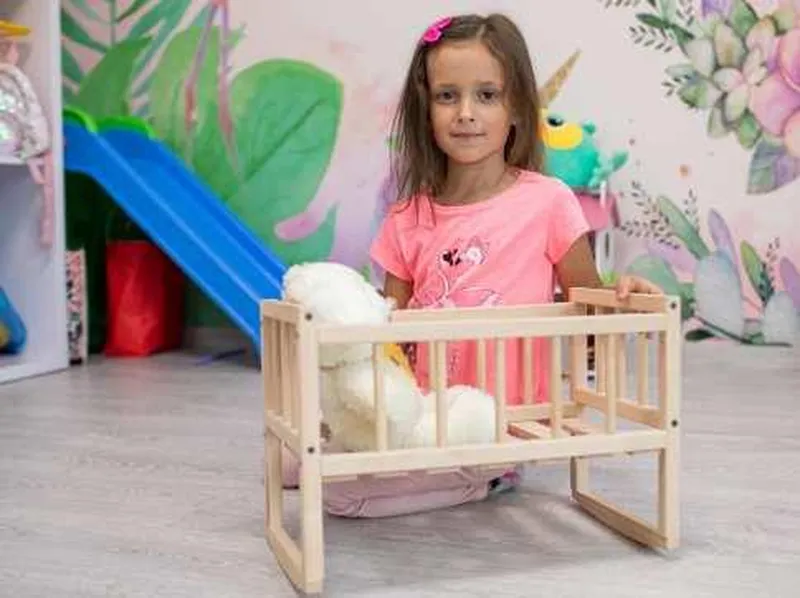 Кровать для кукол деревянная 44х26х31 см детская игрушка из эк...