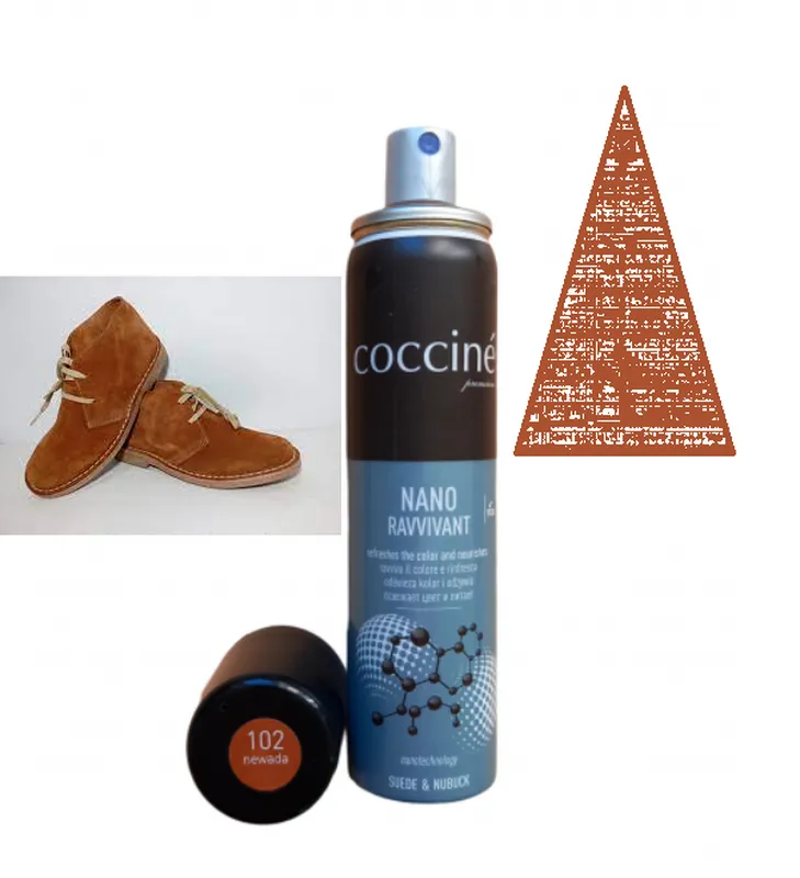 Краска спрей для обуви замша велюр нубук Coccine коричневый (б...