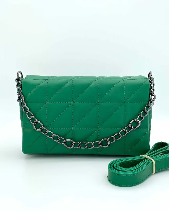 Женская сумка зеленая сумка стеганая сумка через плечо клатч