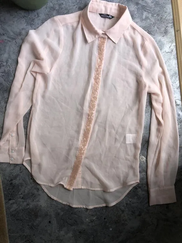 Блуза нежно-розовая полупрозрачная