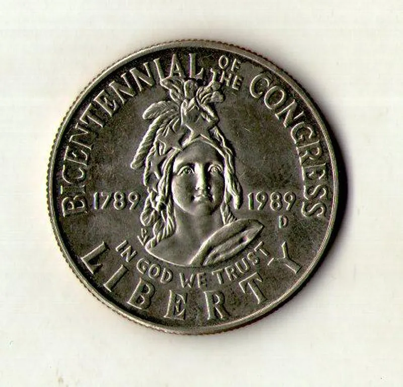 США ½ доллара, 1989 200 лет Конгрессу №1405