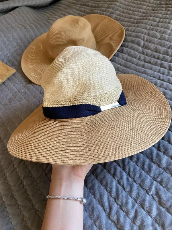Солнцезащитная плетёная шляпка, шляпа с лентой, пляжная соломе...