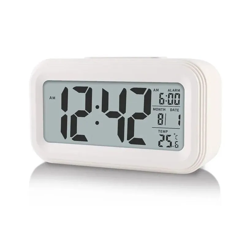 Настольные часы St8020 с подсветкой и термометром, white