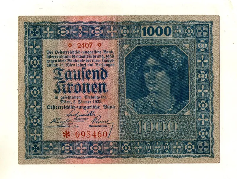 АВСТРІЯ 1000 крон 1922 рік №217