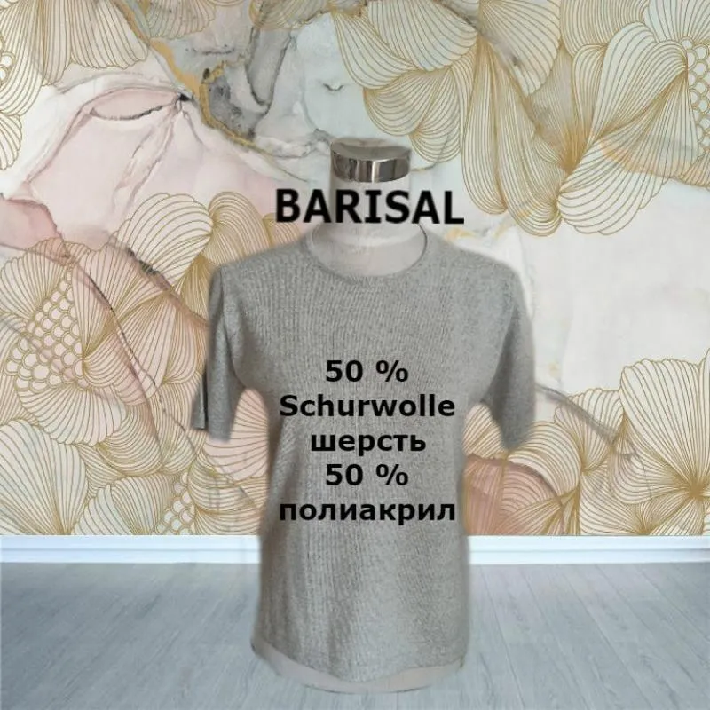 ????????barisal теплый  красивый женский свитер полушерсть серый мел...