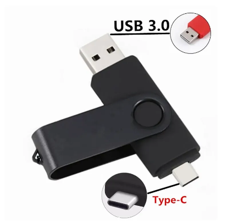 Флэш-накопитель USB и TYPE-C, USB 3.0, 64 ГБ., для телефона и ПК.