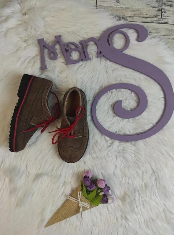 Детские туфли eli для девочки hand made in spain коричневые на...