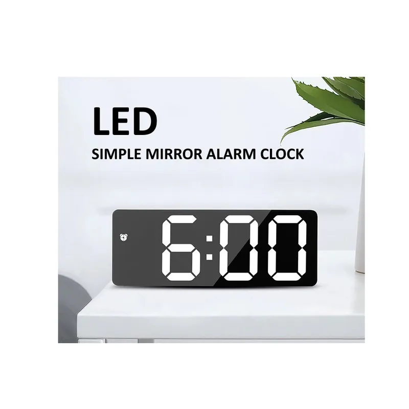 Настольные электронные LED White часы, будильник, термометр