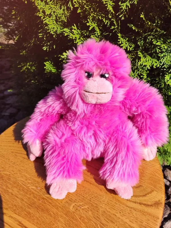 Розовая обезьяна мягкая игрушка