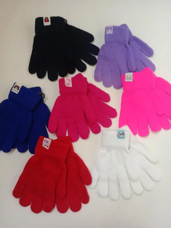 Одинарные однотонные перчатки перчатки для девочек и мальчиков...