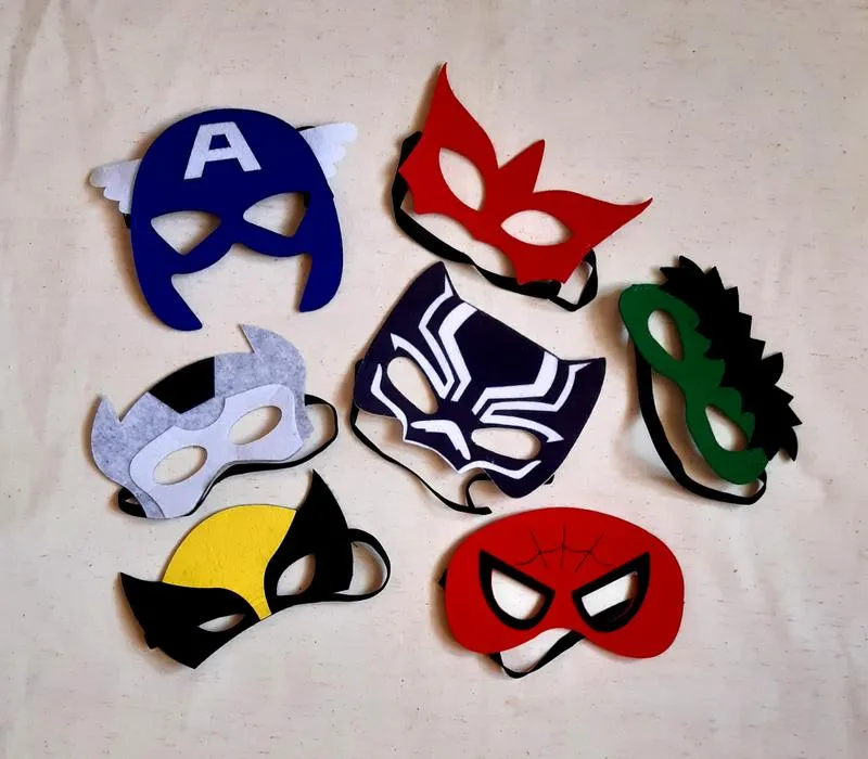 Супер герои карнавальные фетровые маски