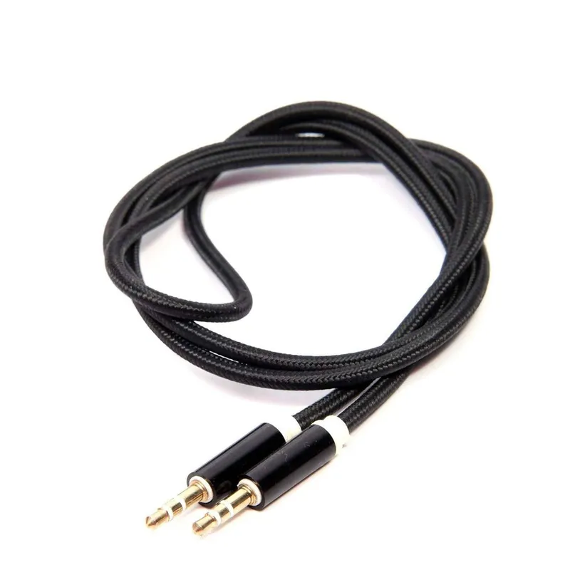 Кабель Aux 3.5mm Jack to Jack Woven Black 100 см