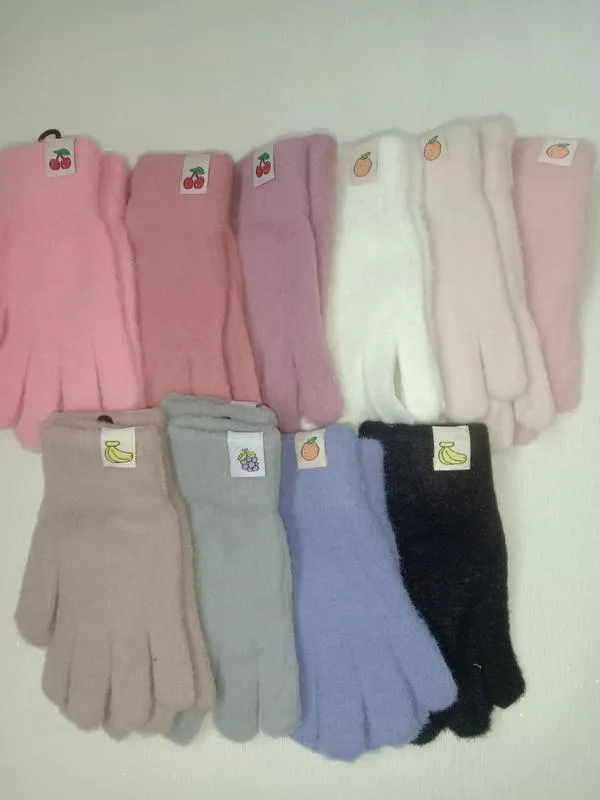 Пушистые перчатки перчатки для девушек 10-14 лет