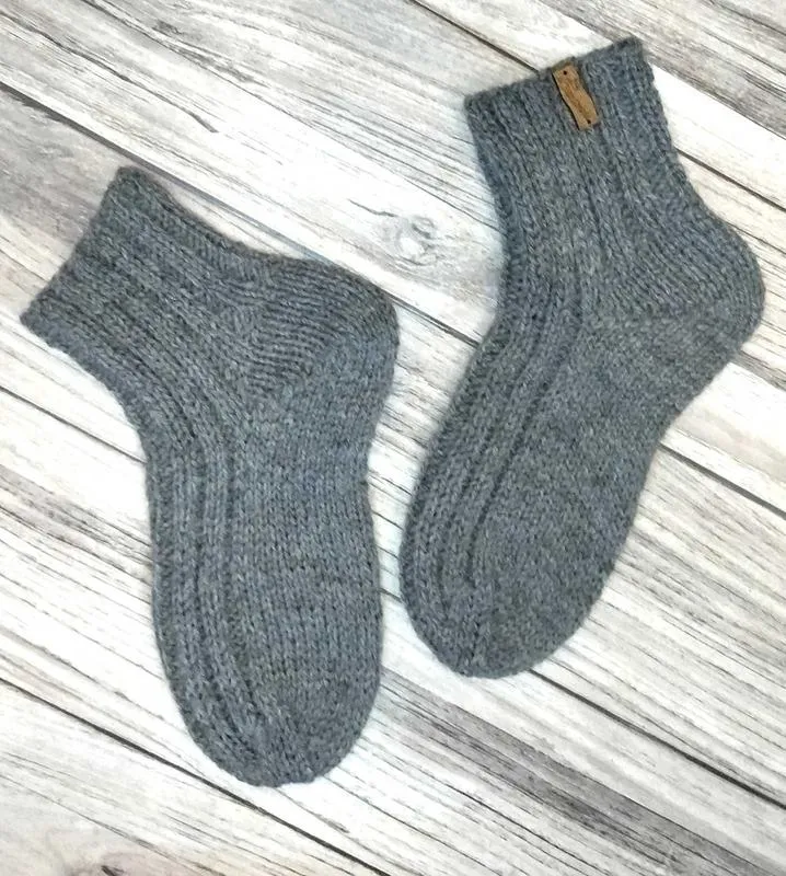 Толстые шерстяные носки 40-42р - домашние носки - зимние вязан...