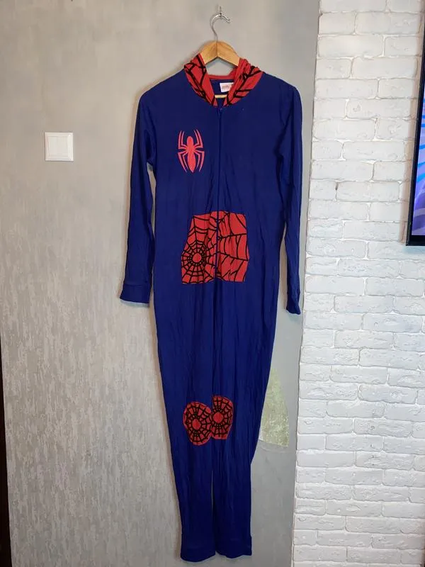 Трикотажная хлопковая цельная пижама кигуруми слип spider-man ...