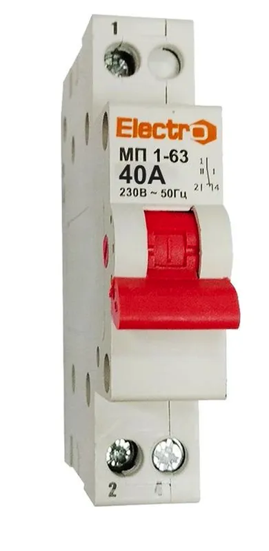 Переключатель нагрузки ElectrO І-0-ІІ МП1-63 1P 40 А