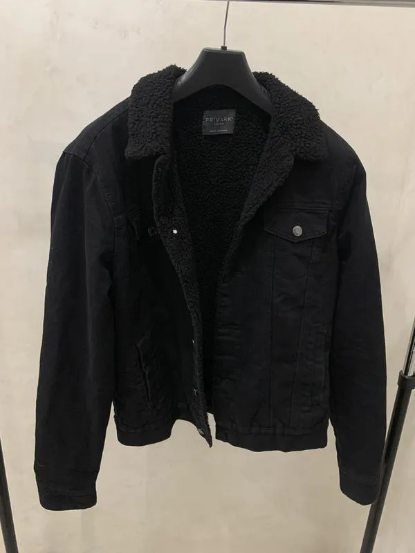 Джинсовая куртка primark мужская черная утепленная