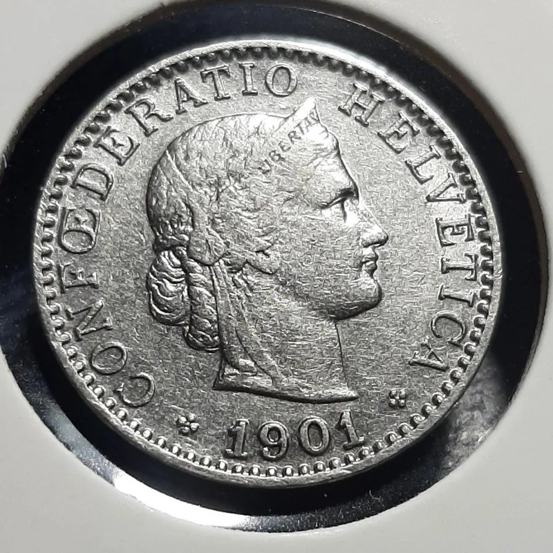 Монета Швейцарія 20 раппен, 1901 року