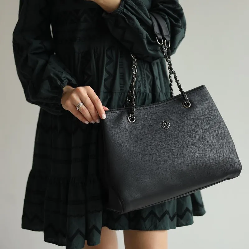 Женская сумка-тоут искусственная кожа черный арт.5-734 black k...