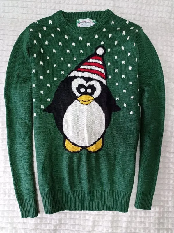 Новогодний зимний свитер с пингвином пингвин s