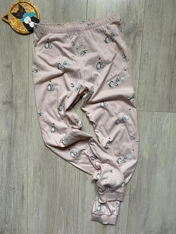 Штаны пижамные хлопок h&m для девочки трикотажные