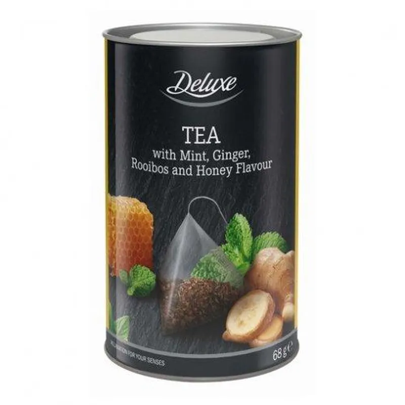 Deluxe черный чай с имбирем, мятой, мёдом и робушем