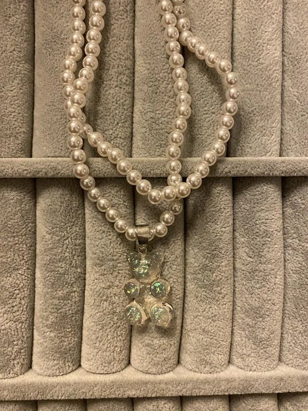 Ожерелье из жемчужин бисер с подвеской «желейный мишка» перлам...