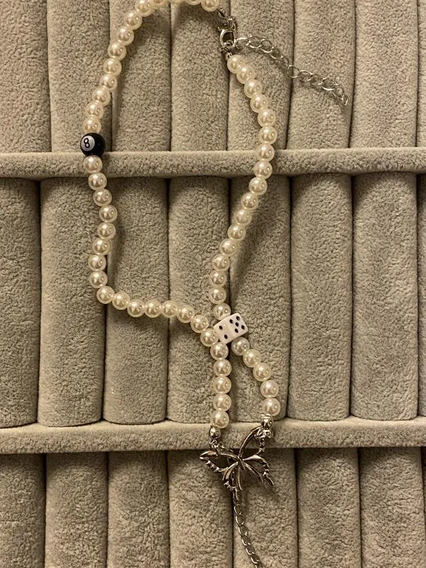 Ожерелье из жемчужин бисер с подвеской «butterfly» подвеска