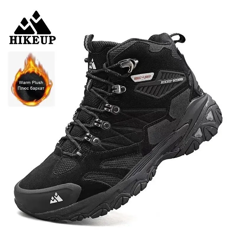 Новые трекинговые зимние ботинки с мехом hikeup (замша, черные...