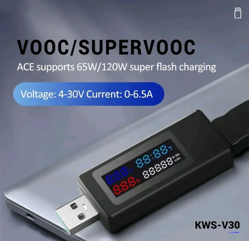 USB Tester/Doctor/ЮСБ Тестер Ёмкости/VOOC/Super VOOC/KWS-V30