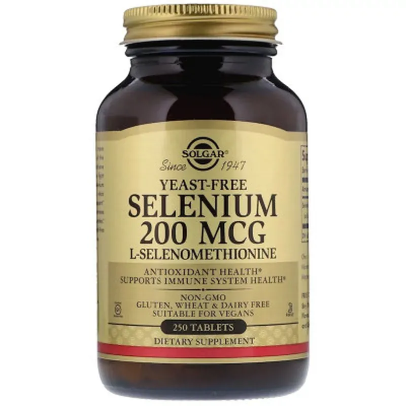 Минералы Solgar Селен, ( Селенометионин), Selenium, Yeast-Free...