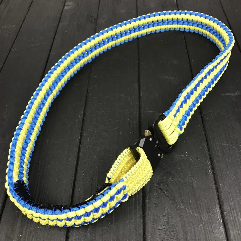 Ремень из паракорда double cobra (blue/yellow)