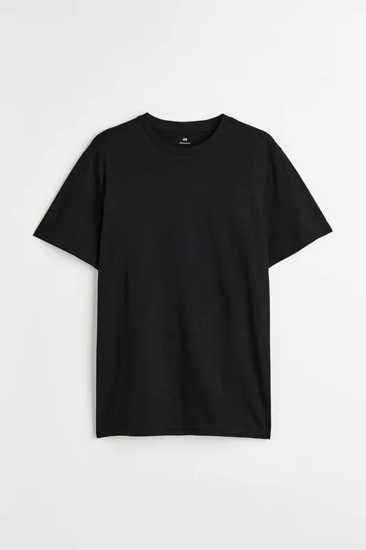 Однотонна чорна футболка h&m класичного пошиву розмір m