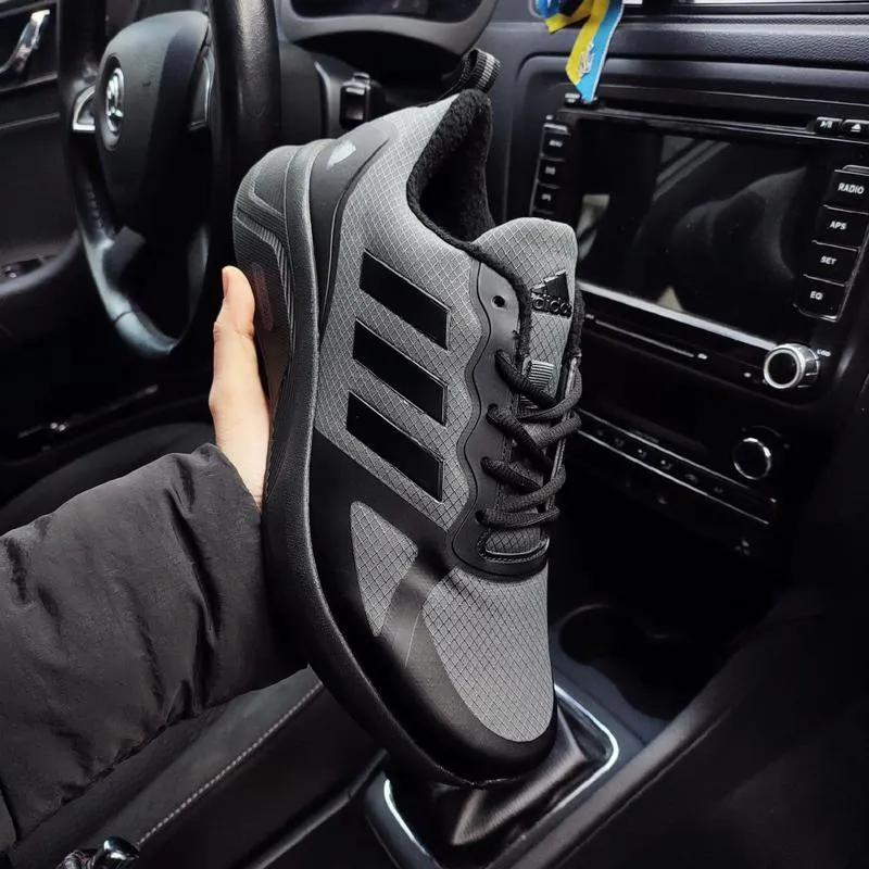 Мужские кроссовки adidas cloudfoam серые (термо ботинки сапоги...