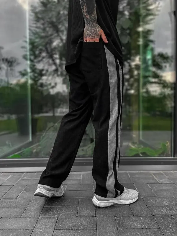 Мужские штаны микровельвет черные