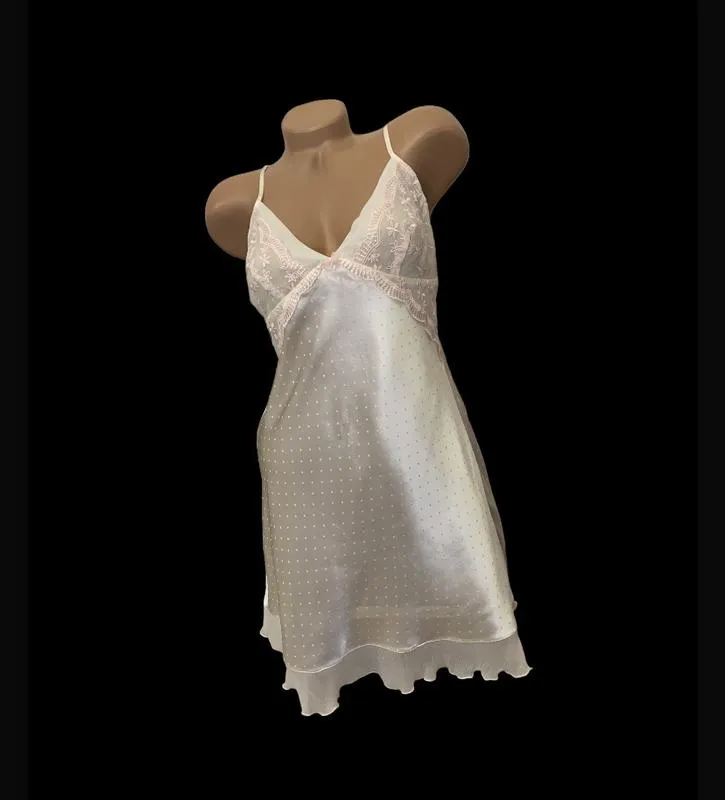 Пеньюар атласный сатиновый белый