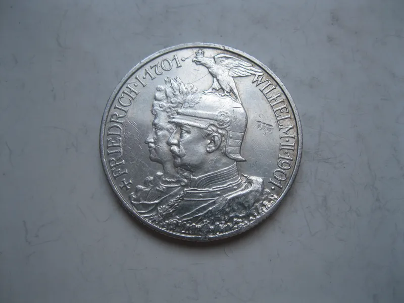 Монета Німецької імперії 2 марки 1901 року 200 років Пруссії