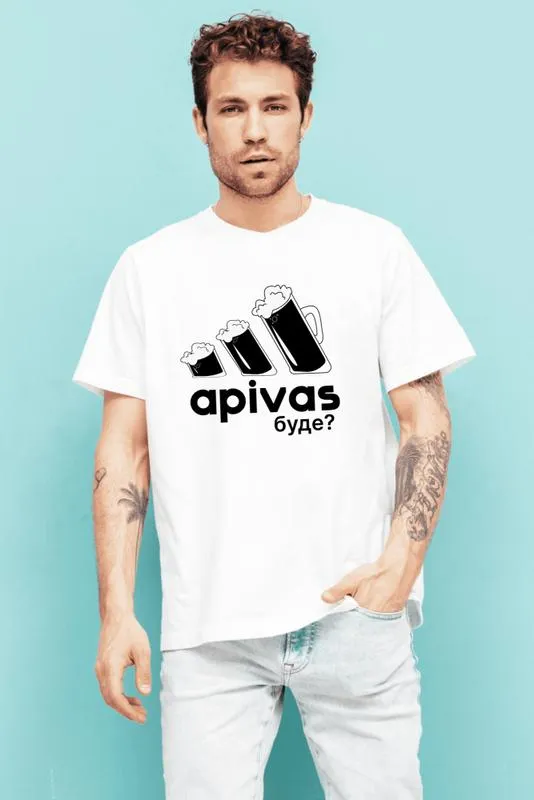 Футболка мужская с прикольным принтом белая