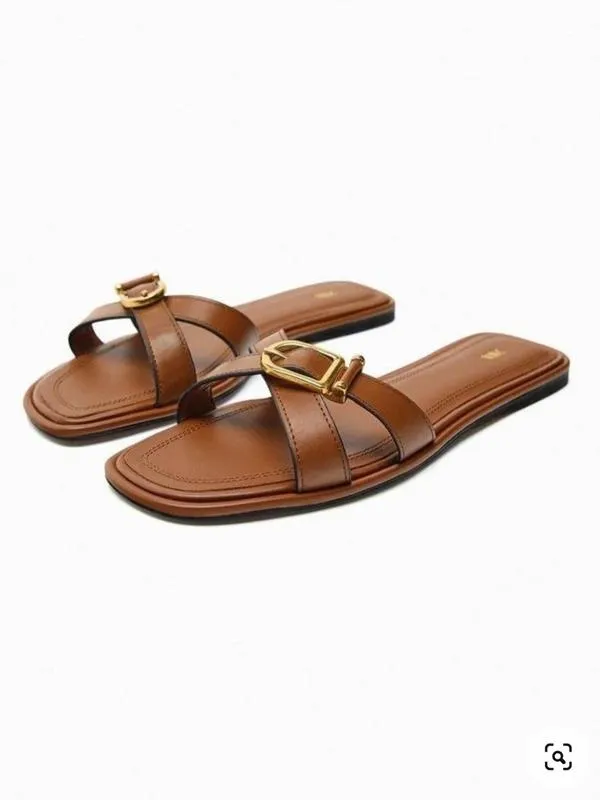 Шлепки zara кожа 37