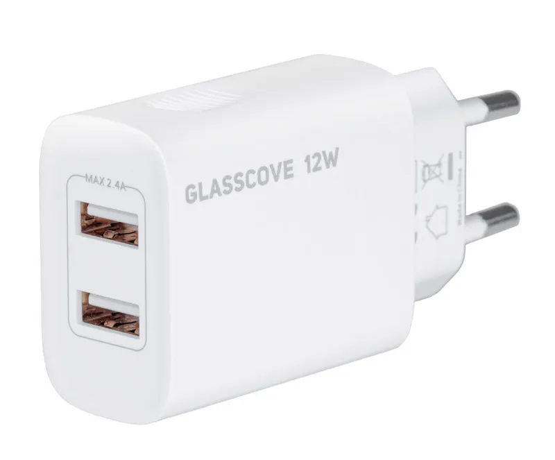 Сетевоe зарядное устройство Glasscove 2 USB 2.4A 12W TC-012A (...