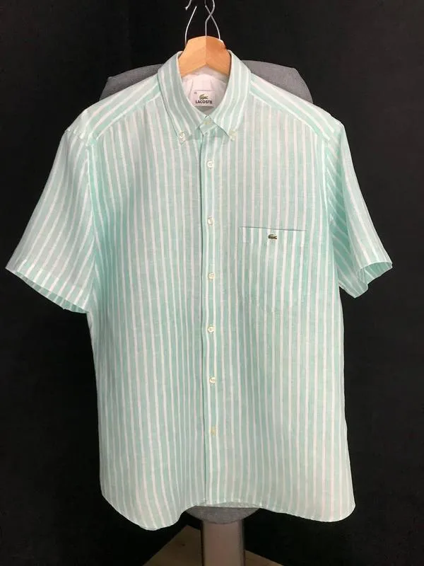 Lacoste рубашка с коротким рукавом мужская 100% лен (оригинал)...