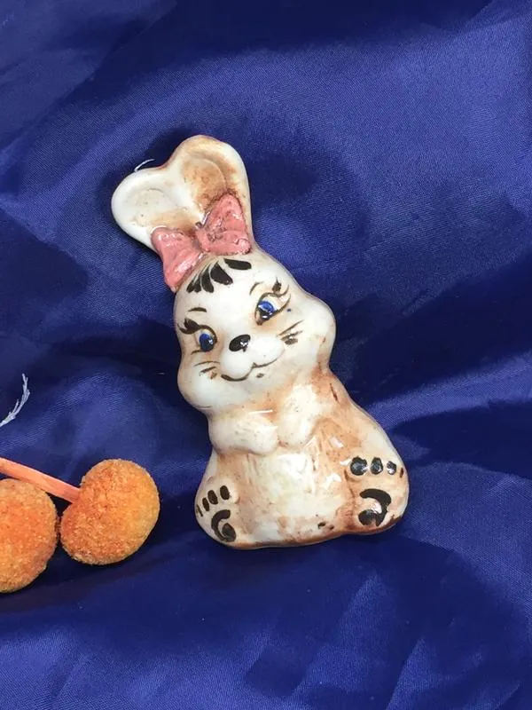 Статуэтка фигурка зайка керамическая кролик заяц н4168 зайчиха