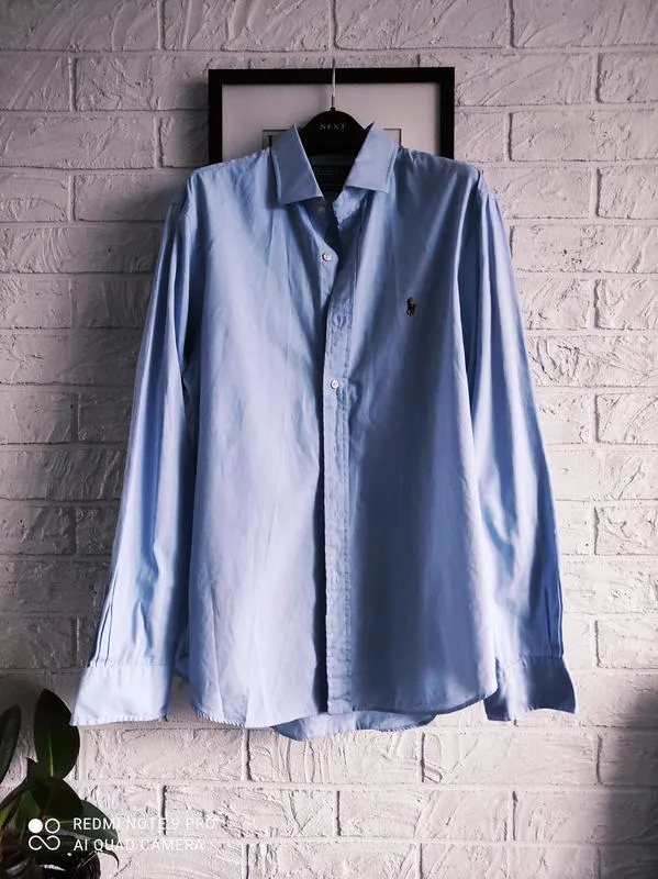 Рубашка рубашка синяя голубая винтаж оригинал хлопок ???? polo ra...