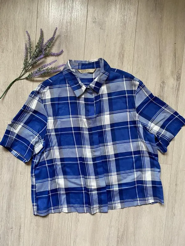 Zara рубашка l размер женская новая в клетку блузка блуза