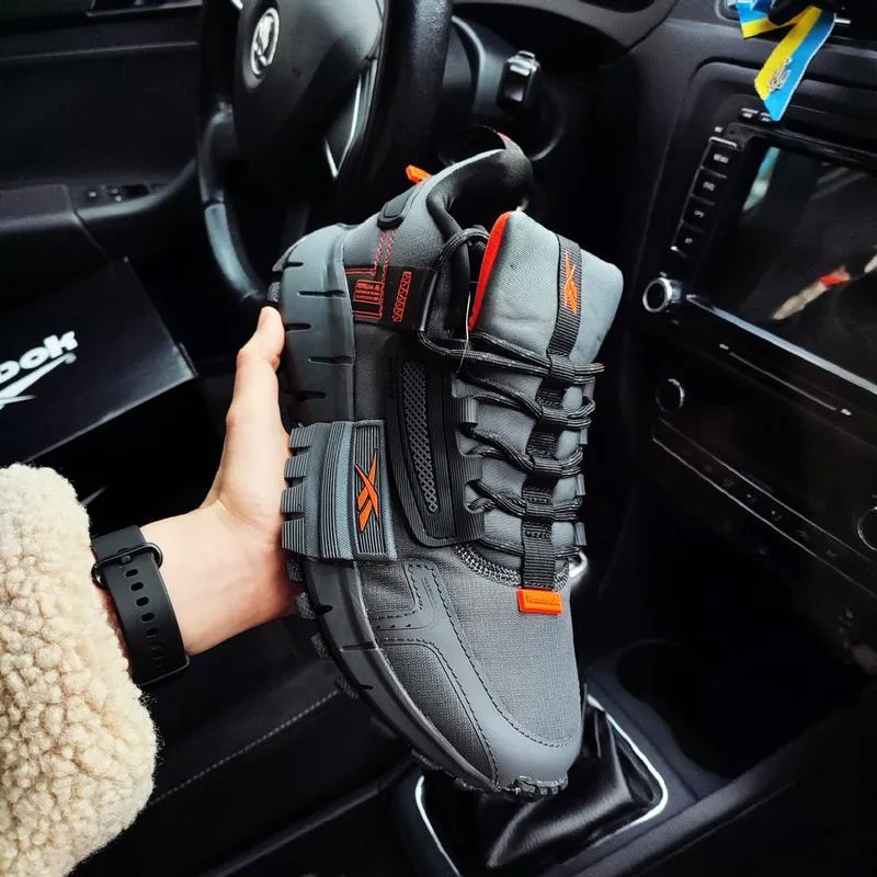Мужские кроссовки reebok zig kinetica edge серые с оранжевым к...