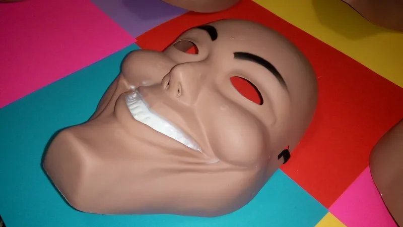 МУЖСКАЯ Карнавальная Пластиковая маска на хэллоуин праздник