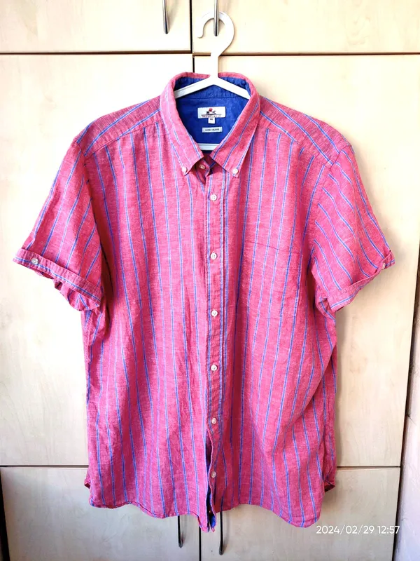 Сорочка чоловіча льон+бавовна розмір XXL