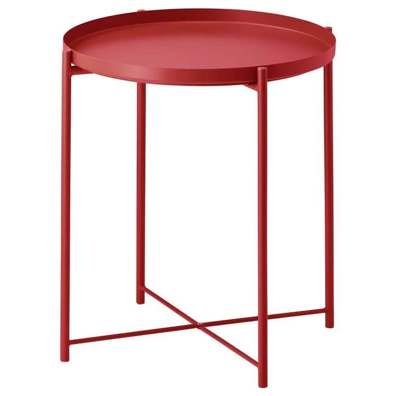 IKEA GLADOM Столик з підносом 45x53см, червоний 005.336.49